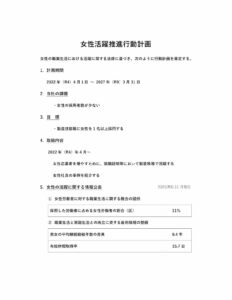 女性活躍推進行動計画を策定しました